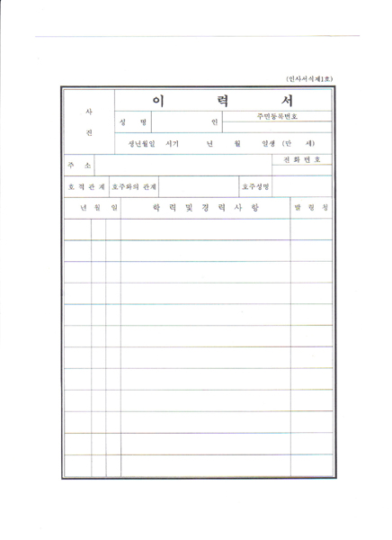 이력서 세트